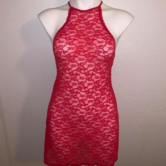 Red See-Through Lace Lingerie Victoria Secret - Picture 3 of 6